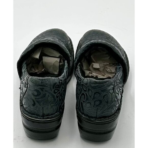 b.o.c. by Born Blue/Gray Embossed Leather Clogs Comfort Slip-On Work Shoes Sz 8 - Picture 3 of 6